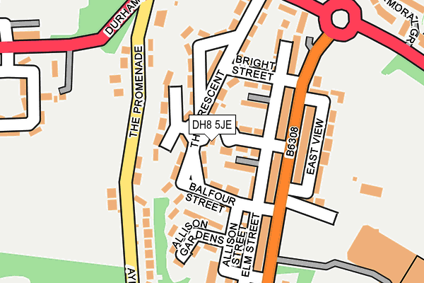 DH8 5JE map - OS OpenMap – Local (Ordnance Survey)
