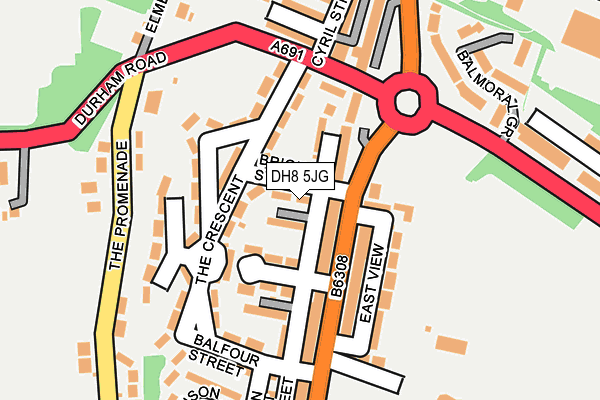 DH8 5JG map - OS OpenMap – Local (Ordnance Survey)