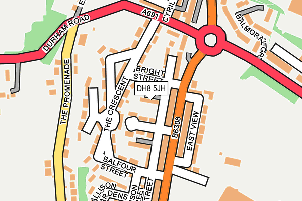 DH8 5JH map - OS OpenMap – Local (Ordnance Survey)