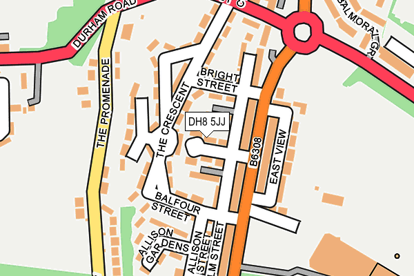 DH8 5JJ map - OS OpenMap – Local (Ordnance Survey)