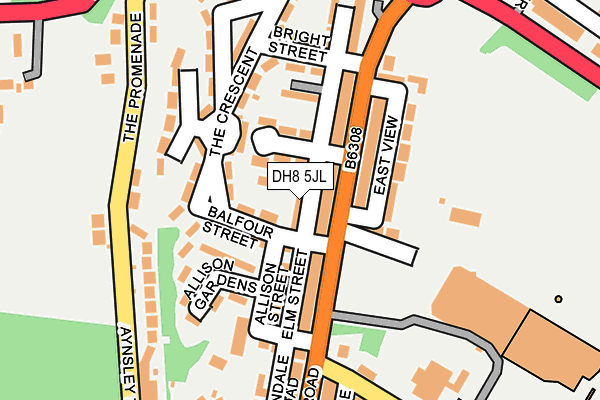 DH8 5JL map - OS OpenMap – Local (Ordnance Survey)