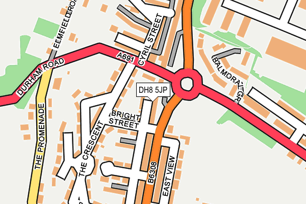 DH8 5JP map - OS OpenMap – Local (Ordnance Survey)