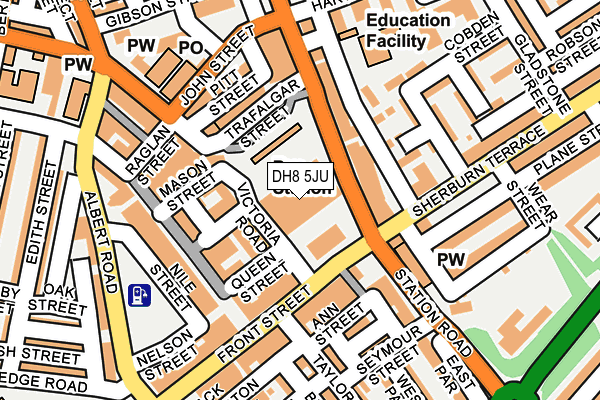 DH8 5JU map - OS OpenMap – Local (Ordnance Survey)