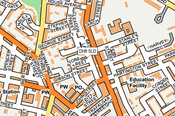 DH8 5LD map - OS OpenMap – Local (Ordnance Survey)