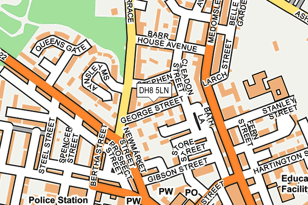 DH8 5LN map - OS OpenMap – Local (Ordnance Survey)
