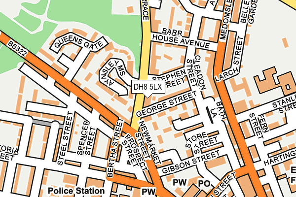 DH8 5LX map - OS OpenMap – Local (Ordnance Survey)