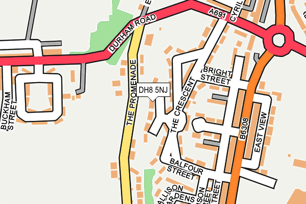 DH8 5NJ map - OS OpenMap – Local (Ordnance Survey)