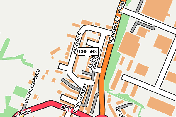 DH8 5NS map - OS OpenMap – Local (Ordnance Survey)