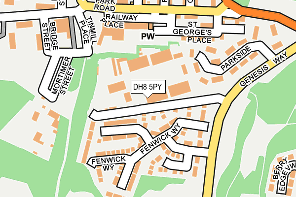 DH8 5PY map - OS OpenMap – Local (Ordnance Survey)