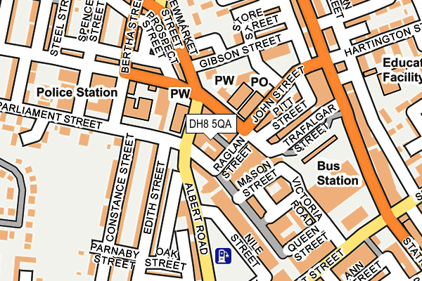 DH8 5QA map - OS OpenMap – Local (Ordnance Survey)