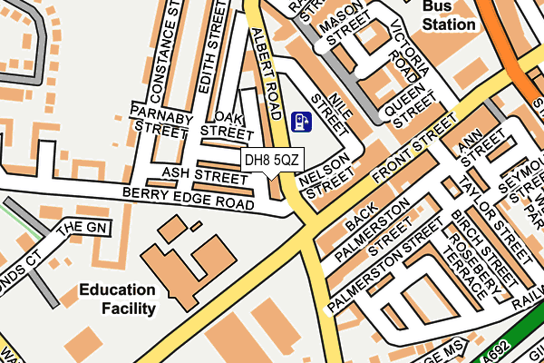 DH8 5QZ map - OS OpenMap – Local (Ordnance Survey)