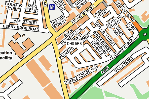DH8 5RB map - OS OpenMap – Local (Ordnance Survey)