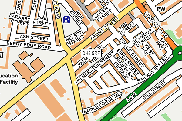 DH8 5RF map - OS OpenMap – Local (Ordnance Survey)