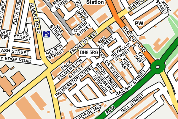 DH8 5RG map - OS OpenMap – Local (Ordnance Survey)