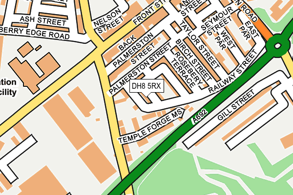 DH8 5RX map - OS OpenMap – Local (Ordnance Survey)