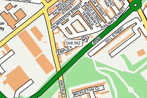 DH8 5RZ map - OS OpenMap – Local (Ordnance Survey)