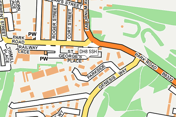 DH8 5SH map - OS OpenMap – Local (Ordnance Survey)
