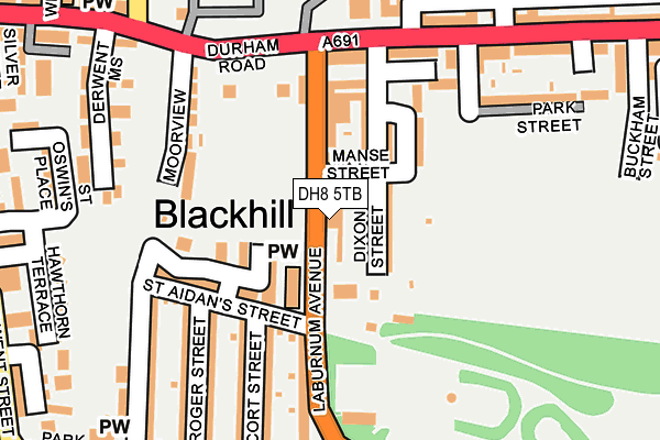 DH8 5TB map - OS OpenMap – Local (Ordnance Survey)