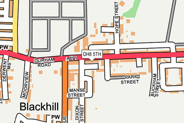 DH8 5TH map - OS OpenMap – Local (Ordnance Survey)