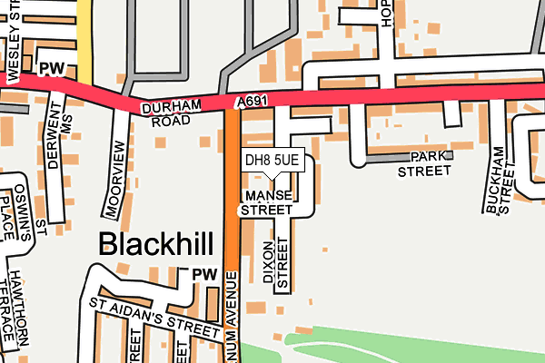 DH8 5UE map - OS OpenMap – Local (Ordnance Survey)