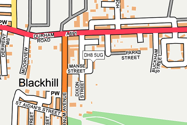 DH8 5UG map - OS OpenMap – Local (Ordnance Survey)