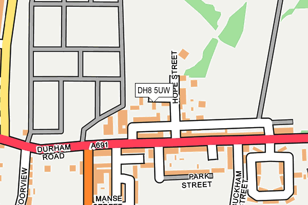 DH8 5UW map - OS OpenMap – Local (Ordnance Survey)