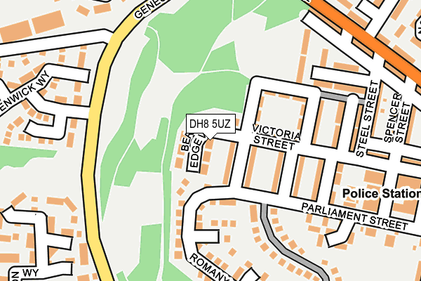 DH8 5UZ map - OS OpenMap – Local (Ordnance Survey)