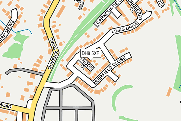 DH8 5XF map - OS OpenMap – Local (Ordnance Survey)
