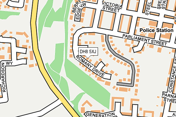 DH8 5XJ map - OS OpenMap – Local (Ordnance Survey)