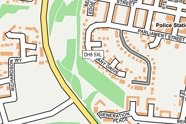 DH8 5XL map - OS OpenMap – Local (Ordnance Survey)