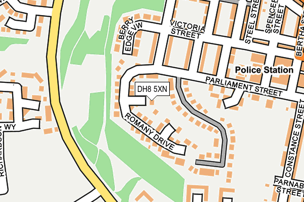 DH8 5XN map - OS OpenMap – Local (Ordnance Survey)