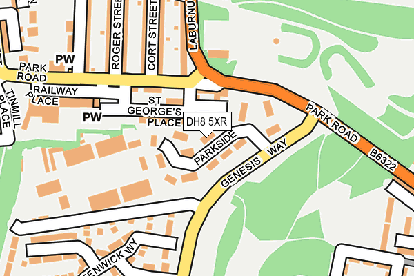 DH8 5XR map - OS OpenMap – Local (Ordnance Survey)