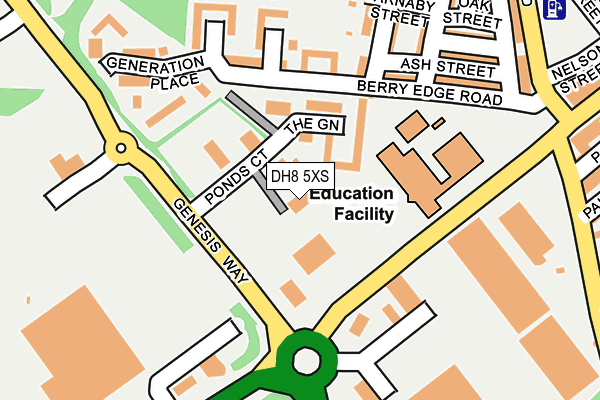 DH8 5XS map - OS OpenMap – Local (Ordnance Survey)