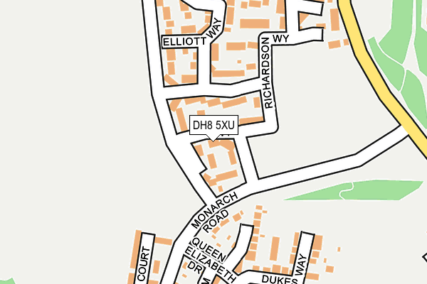 DH8 5XU map - OS OpenMap – Local (Ordnance Survey)