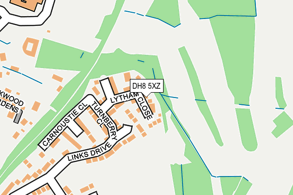 DH8 5XZ map - OS OpenMap – Local (Ordnance Survey)