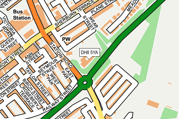 DH8 5YA map - OS OpenMap – Local (Ordnance Survey)