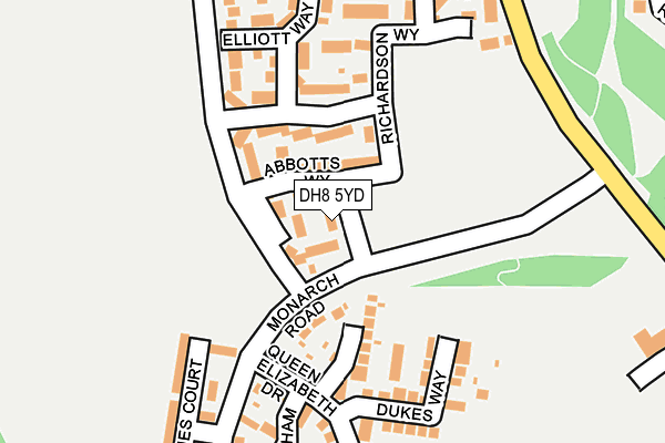 DH8 5YD map - OS OpenMap – Local (Ordnance Survey)
