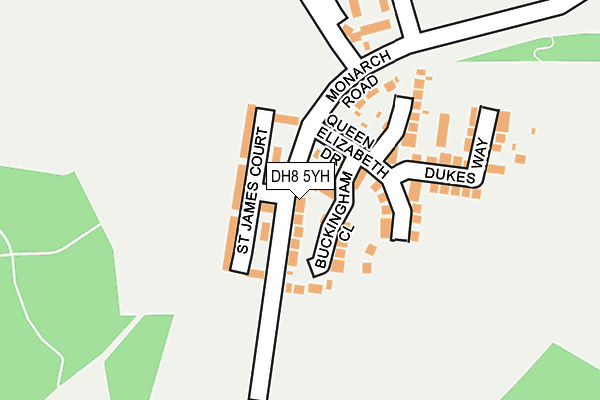 DH8 5YH map - OS OpenMap – Local (Ordnance Survey)