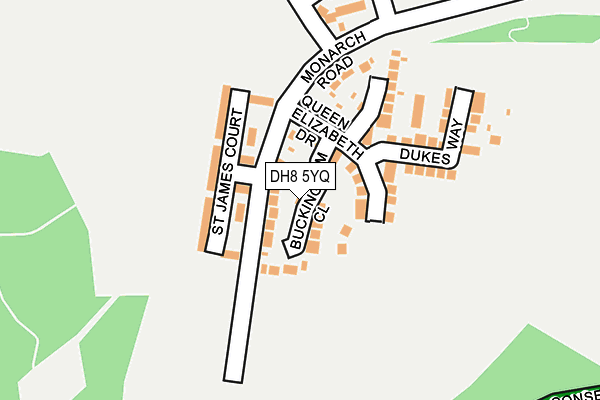 DH8 5YQ map - OS OpenMap – Local (Ordnance Survey)