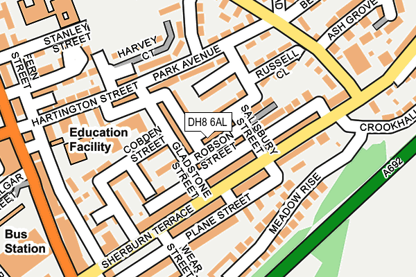 DH8 6AL map - OS OpenMap – Local (Ordnance Survey)