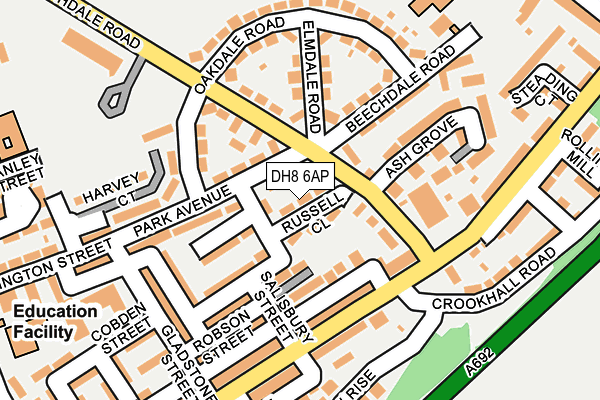 DH8 6AP map - OS OpenMap – Local (Ordnance Survey)