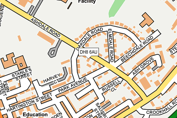 DH8 6AU map - OS OpenMap – Local (Ordnance Survey)