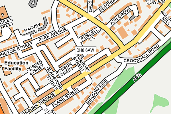 DH8 6AW map - OS OpenMap – Local (Ordnance Survey)