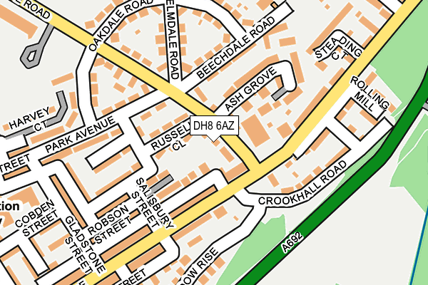 DH8 6AZ map - OS OpenMap – Local (Ordnance Survey)
