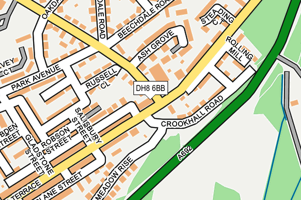 DH8 6BB map - OS OpenMap – Local (Ordnance Survey)