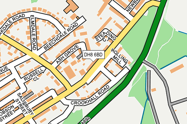 DH8 6BD map - OS OpenMap – Local (Ordnance Survey)