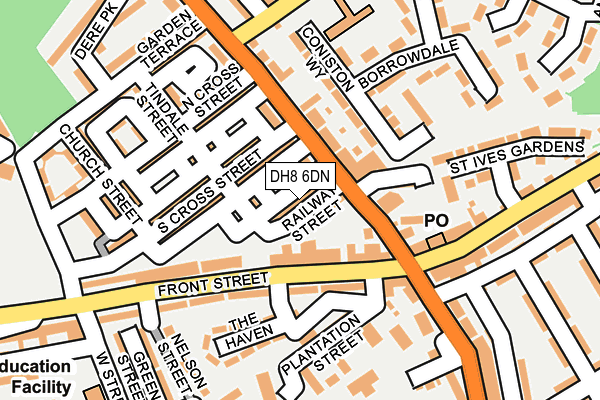 DH8 6DN map - OS OpenMap – Local (Ordnance Survey)