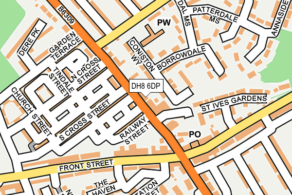 DH8 6DP map - OS OpenMap – Local (Ordnance Survey)