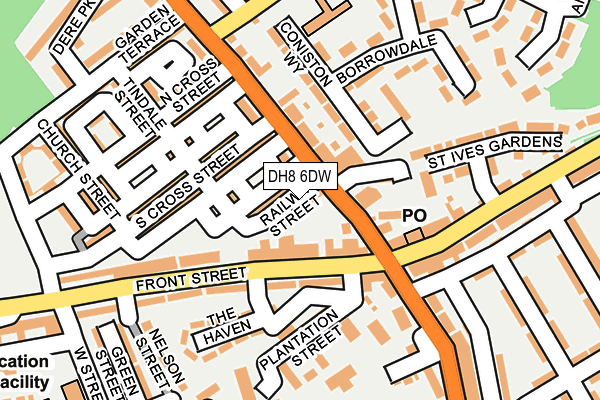 DH8 6DW map - OS OpenMap – Local (Ordnance Survey)