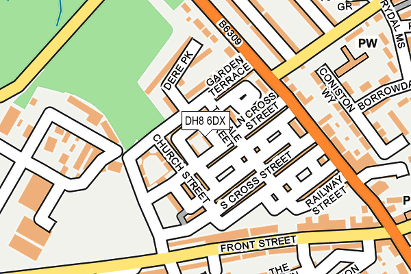 DH8 6DX map - OS OpenMap – Local (Ordnance Survey)